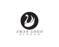 Swan logo Template vector illustration design. Royalty Free Stock Photo