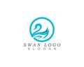 Swan logo Template vector illustration design.