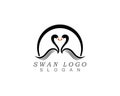 Swan logo Template vector illustration design. Royalty Free Stock Photo