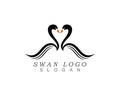 Swan logo Template vector illustration design.