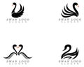 Swan logo Template vector illustration design.