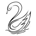 Swan logo vector illustration.Swimming swan