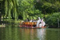 Swan Paddle boat in Public Garden in Boston, USA