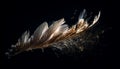 The swan's delicate feather dances mid air generated by AI