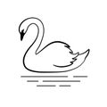 Swan silhouette vector image Royalty Free Stock Photo