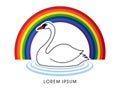 Swan swimming graphic