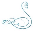 The swan symbol one line. Royalty Free Stock Photo
