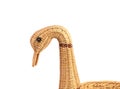 Swan wicker basket head. Royalty Free Stock Photo