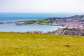 Swanage, Dorset, England, UK, panoramic view from a hill