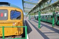 The platforms at Swanage railway station with heritage steam trains