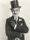 Swanky gentleman in top hat Royalty Free Stock Photo