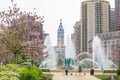 Swann Memorial Fountain With City Hall In The Background Royalty Free Stock Photo