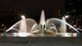 Swann memorial fountain in downtown Philadelphia at night Royalty Free Stock Photo