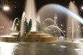 Swann memorial fountain in downtown Philadelphia at night Royalty Free Stock Photo