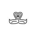 Swans heart line icon Royalty Free Stock Photo
