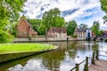 Swans at Lake of Love and Beguinage, Bruges, Belgium Royalty Free Stock Photo