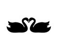 Swans love bird black silhouette animal.