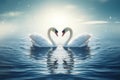 Swans love lake water. Generate Ai