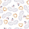 Swans in love 5. Seamless pattern. Watercolor illustration. Suitable for wedding decoration