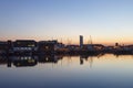 Swansea Marina at night Royalty Free Stock Photo