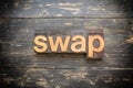 Swap Concept Vintage Wooden Letterpress Type Word