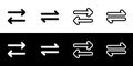 Swap, switch, trade, or exchange icon set.