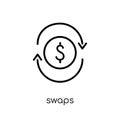 Swaps icon. Trendy modern flat linear vector Swaps icon on white Royalty Free Stock Photo