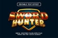 sward hunter text effect for medieval game premium vectors