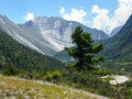 Swargadwari Danda mountain from Upper Pisang, Nepal Royalty Free Stock Photo