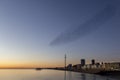 Swarms of starlings at dusk in Brighton