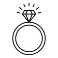 Swarovski crystal ring icon, outline style Royalty Free Stock Photo