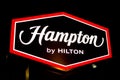 Swarzedz, Poland - December 2022: Hampton by Hilton hotel signboard