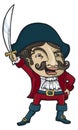 A swash buckling pirate holding a sword