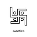 Swastica icon. Trendy modern flat linear vector Swastica icon on