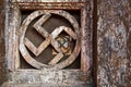 Swastica. stone window of the sacred temple