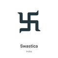 Swastica vector icon on white background. Flat vector swastica icon symbol sign from modern india collection for mobile concept Royalty Free Stock Photo