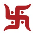 Swastik red Indian spiritual symbol.