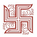 Swastik symbol in decoration Royalty Free Stock Photo