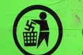 Swastika thrown in trash, anti nazi symbol against fascism