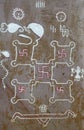 Swastika wall paintings.