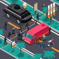 Swat In Action Isometric Composition Poster