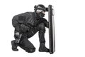 SWAT officer with ballistic shield Royalty Free Stock Photo