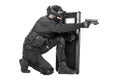 SWAT officer with ballistic shield Royalty Free Stock Photo