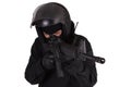 SWAT officer in black uniform Royalty Free Stock Photo