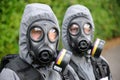 SWAT officers in gas masks