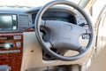 Swat, Pakistan - January 01, 2023: Four spoke steering wheel of a Toyota corolla car with srs airbag