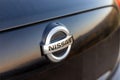 Swat, Pakistan - May 19 2023: Nissan brand trademark on a vehicle