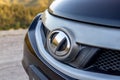 Swat, Pakistan - May 19 2023: Nissan Juke Impul logo closeup with selective focus