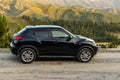 Swat, Pakistan - May 19 2023: Nissan Juke SUV in a rural area of swat valley, Pakistan