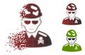 Fragmented Dot Halftone Swat Soldier Icon with Face Royalty Free Stock Photo